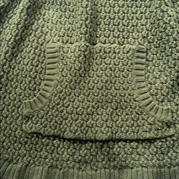 Beautiful Moss Green Poncho-Style Sweater - Picture 2 of 5